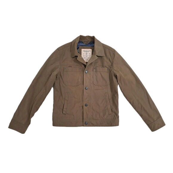 American Eagle “Waxed Style”  Canvas Men’s Size Small Brown Trucker Jacket Coat - Picture 1 of 12